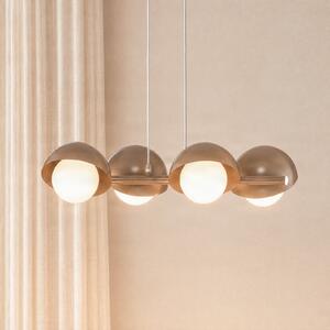 EMIBIG LIGHTING Висяща лампа Boom 4, бежова, стъкло/стомана, дължина 60 cm, Затъмняване, Бежов, Дневна/трапезария, Метал, Модерен