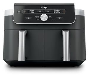 Двоен фритюрник с горещ въздух Ninja Foodi Dual Zone DZ901EU, 2470W, Независими зони за готвене, 9.5 л, 6 програми, 40-240C, Max Crisp, Sync, Сив/Инокс
