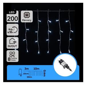 Aigostar - LED външна коледна гирлянда 200xLED/3,6W/230V/8 режима 10x0,4m IP44 студено бяла
