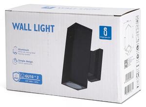 Aigostar - Екстериорен аплик 2xGU10/230V черен IP65 ъглов