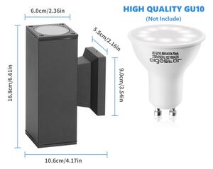 Aigostar - Екстериорен аплик 2xGU10/230V черен IP65 ъглов