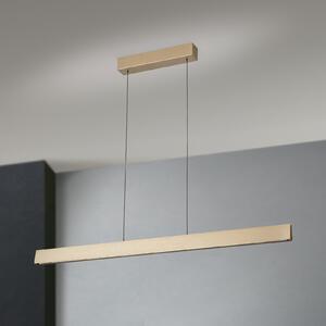 ORION LED висяща лампа Tara, златист цвят, дължина 120 см, алуминий/стомана, Затъмняване, Злато / месинг, Дневна/трапезария, Метал, Модерен