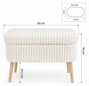 Табуретка MOLIS 35x60 см бяла