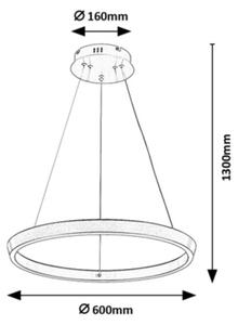 Rabalux 72402 - Димируем LED полилей с кабелно окачване NEVIRA LED/70W/230V 3000-6500K+DO