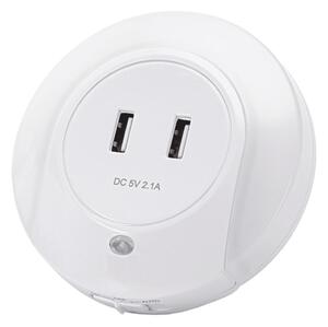 Aigostar - LED нощна лампа за контакт с USB LED/0,4W/230V