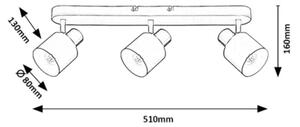 Rabalux 73143 - Точково осветително тяло TISANDRA 3xE14/10W/230V бежово