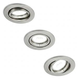 Philips - Комплект 3x вградени осветителни тела PERIDOT 1xGU10/7W/230V сребрист