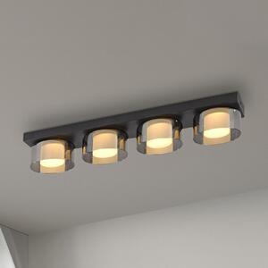 Paul Neuhaus LED лампа за таван Rika, 70 cm, стъкло, с възможност димиране, Затъмняване, Черен, Дневна/трапезария, Стъкло, Модерен