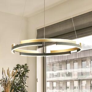 FISCHER & HONSEL LED висящо осветление Circly, метал, дистанционно, CCT, димируемо, Затъмняване, Черен, Дневна/трапезария, Метал, Модерен