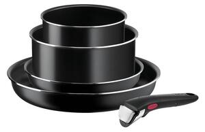 Tefal - Комплект готварски съдове 5 бр. INGENIO EASY COOK & CLEAN BLACK