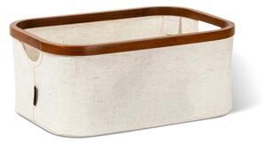 Кремава текстилна кутия за съхранение 38x26x16 cm Bamboo/Linen – Bigso