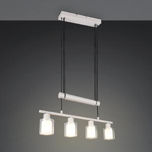 Reality Leuchten Висяща лампа Neralo, 4-лампова, светлосива, метал, E14, с регулируема височина, Затъмняване, Сив, Дневна/трапезария, Метал
