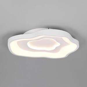 Reality Leuchten LED таванна лампа „Nube“, бяла, метал, CCT, дистанционно управление, Затъмняване, Бял, Дневна/трапезария, Метал, Модерен