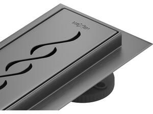 Mexen Flat 360° M18 въртящ се линеен сифон 70 см, четка в цвят gun gray - 1E23070-40