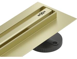 Mexen Flat 360° Slim линеен въртящ се сифон 60 см, златисто матов - 1A41060
