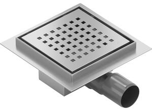 Mexen Flat-Q M08 квадратен подов сифон 12 x 12 см, инокс - 1010512