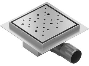 Mexen Flat-Q M12 квадратен подов сифон 15 x 15 см, инокс - 1010415