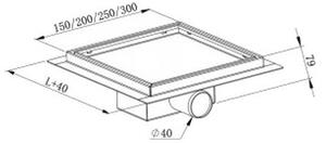 Mexen Flat-Q M13 квадратен подов сифон 12 x 12 см, черен - 1710012