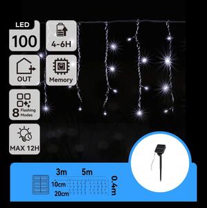 Aigostar - LED соларен гирлянд 100xLED/8 функции 8x0,4m IP65 студено бяло