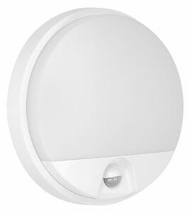 LED градинско осветително тяло Adviti Agat, 15W, 1100 lm, 4000K, IP54 защита, за стена, със сензор, бяло