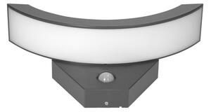 LED градинско осветително тяло Adviti Spinel, 10W, 800 lm, 4000K, IP54 защита, за стена, със сензор, сиво
