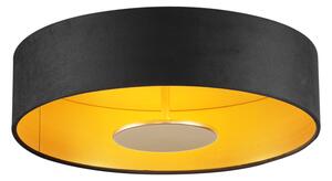 Модерна таванна лампа черна със златист интериор, включваща LED 3-степенно димиране - Bredow