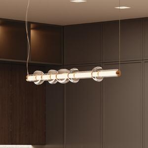 Maytoni Cosmo LED висящо осветление, месинг, дължина 98 cm, стъкло, Злато / месинг, Дневна/трапезария, Стъкло, Модерен