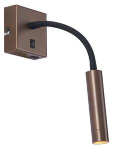 Модерна бронзова стенна лампа с USB-C порт - Gosna