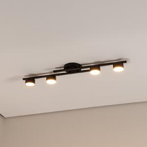 EMIBIG LIGHTING Лампа за таван Фрагмент, черен, дължина 86 cm, метал, 4 светлини., Затъмняване, Черен, Дневна/трапезария, Метал, Модерен