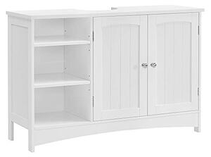 Шкаф за съхранение под мивка, Vasagle, 2 врати, Бял, 90 x 30 x 60 см