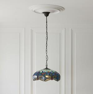 Endon 112195 - Полилей на верига Tiffany DRAGONFLY 1xE27/60W/230V Ø 41 см