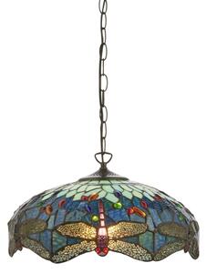 Endon 112195 - Полилей на верига Tiffany DRAGONFLY 1xE27/60W/230V Ø 41 см