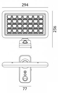 LED соларно стенно осветително тяло PHOENIX LED/15W/3,2V 3000/4000K IP65 6000 mAh