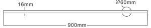 Zuma Line W90477-90BK - LED аплик TROY LED/12W/230V 90 см черен