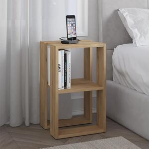 Lonie меламинов нощен шкаф - странична масичка в естествен бук цвят 34x30x55см