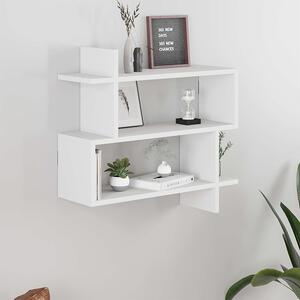 Paralel меламинов стенен рафт в бял цвят 70x22x65см