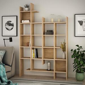 Меламинов шкаф за книги Manco в цвят дъб 122x25,5x188см