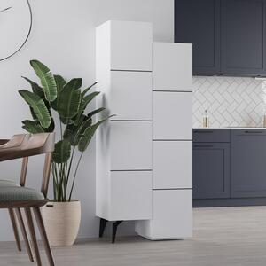 Меламинов многофункционален шкаф Stair в бял цвят 62,2x37,4x156см