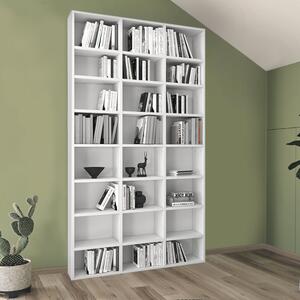 Книжна етажерка Fyodor меламинов в бял цвят 102x16x178см