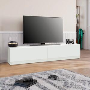 Ахенк меламинов ТВ шкаф в бял цвят 160x31,3x32,9см