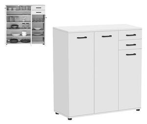 Полли меламинов шкаф за обувки в бял цвят 108x35x108см