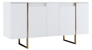 Меламинов бюфет Luxe в бял - златен цвят 160x35x80см
