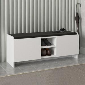 Меламинов шкаф за обувки Verly в бял цвят 110x33.2x43см