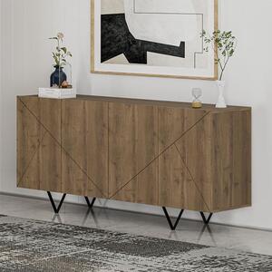 Страничен шкаф Jakomen от меламин в светло кафяв цвят 180x41.7x80см