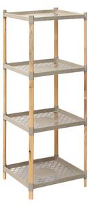 Дървена - пластмасова етажерка в естествен - бежов цвят 45x38x112см