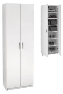 Шкаф с 2 врати от меламин Renso - шкаф за обувки в бял цвят 59.8x37.8x178.5см