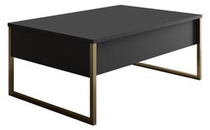 Холна маса Luxe от метал и меламин – антрацит / златен цвят 90×60×40 см