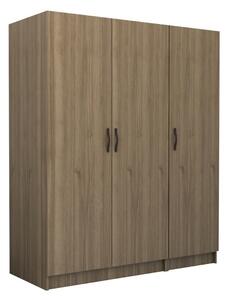 Шкаф с три врати от меламин в цвят орех 150x60x181см
