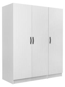Шкаф с три врати от меламин в бял цвят 150x60x181см