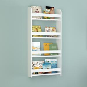 Меламинов стенен рафт Montessori в бял цвят 60x15x120см